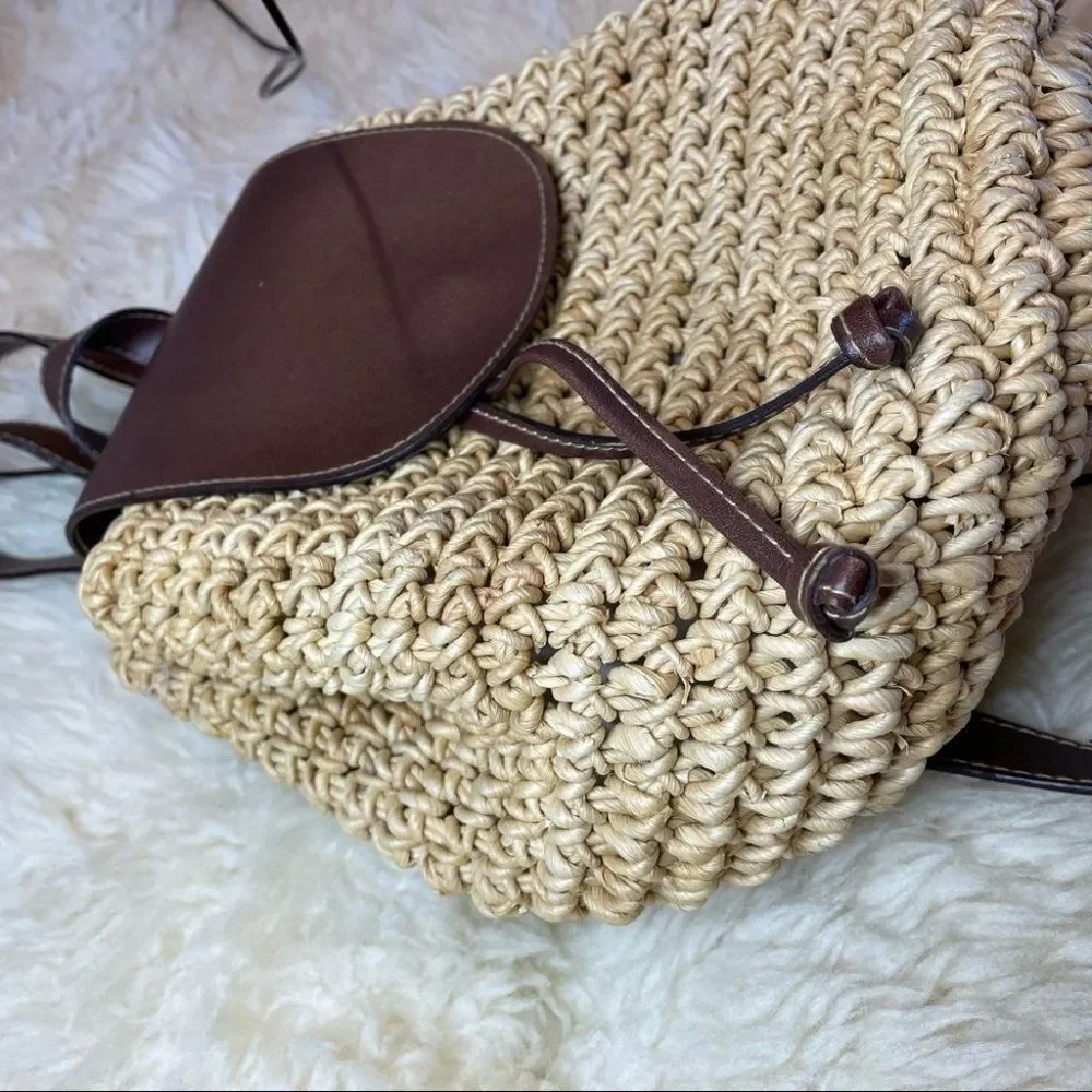 Cappelli Crochet Toyo Straw Backpack